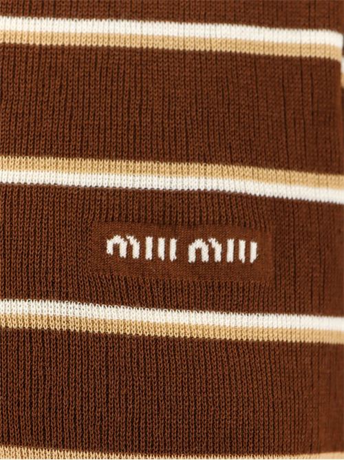 Striped polo shirt MIU MIU | MML03E183MF0324